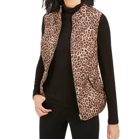 Charter Club Jackets & Blazers - Charter Club Animal Print Quilted Vest
